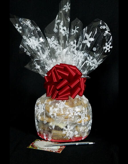 Medium Cellophane - Snowflake Cellophane - Red Bow - 24 Cookies and Brownies
