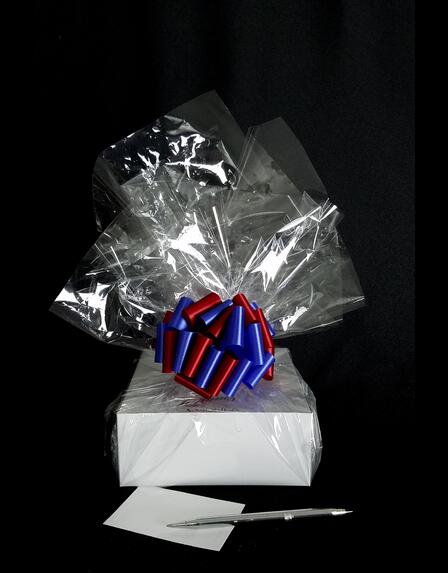 Small Box - Clear Cellophane - Red & Blue Bow - 12 Cookies and Brownies