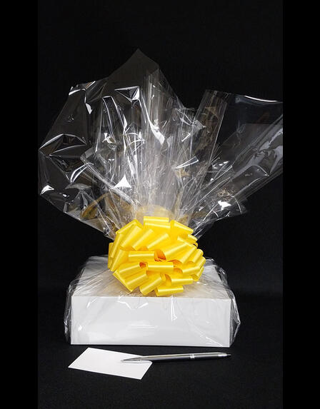 Medium Box - Clear Cellophane - Yellow Bow - 18 Cookies and Brownies