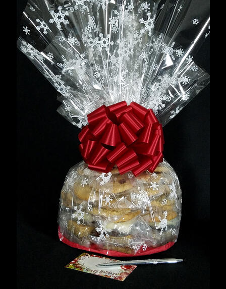 Super Cellophane - Snowflake Cellophane - Red Bow - 42 Cookies and Brownies