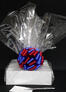 Medium Box - Clear Cellophane - Red & Blue Bow - 18 Cookies and Brownies