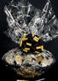 Super Basket - Graduation Cap Cellophane - Black & Gold Bow - 60 Cookies and Brownies