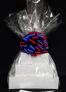 Super Tower - Clear Cellophane - Red & Blue Bow - 72 Cookies and Brownies