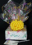 Small Box - Confetti Cellophane - Yellow Bow - 12 Cookies and Brownies