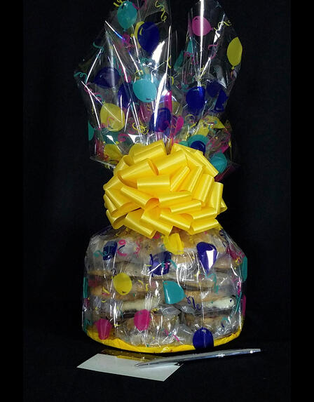 Large Cellophane - Balloon Cellophane - Yellow Bow - 30 Cookies and Brownies