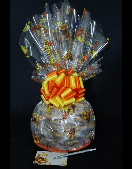 Super Cellophane - Fall Leaves Cellophane - Orange & Yellow Bow - 42 Cookies and Brownies