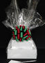 Large Tower - Clear Cellophane - Red & Green Bow - 36 Cookies and Brownies