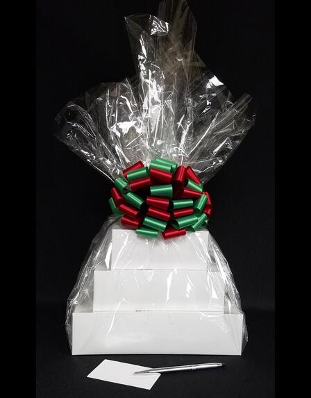 Super Tower - Clear Cellophane - Red & Green Bow - 72 Cookies and Brownies