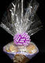 Large Basket - Clear Cellophane - Lavender Bow - 36 Cookies and Brownies
