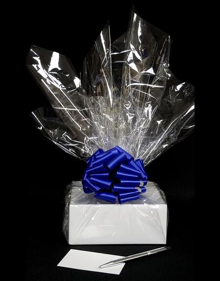 Small Box - Clear Cellophane - Blue Bow - 12 Cookies and Brownies