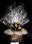 Large Basket - Clear Celophane - Black & Gold Bow - 36 Cookies and Brownies