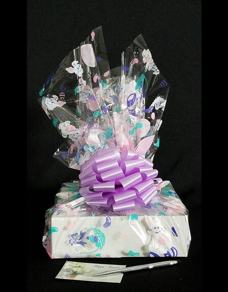 Medium Box - Bunny Cellophane - Lavender Bow - 18 Cookies and Brownies