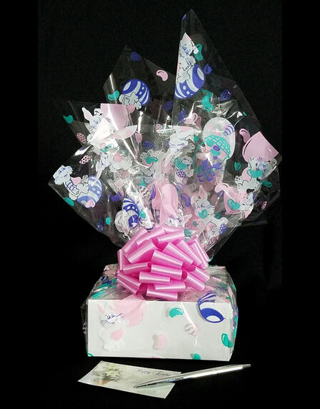 Small Box - Bunny Cellophane - Pink Bow - 12 Cookies and Brownies