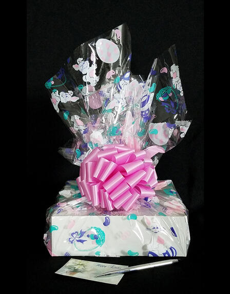 Medium Box - Bunny Cellophane - Pink Bow - 18 Cookies and Brownies