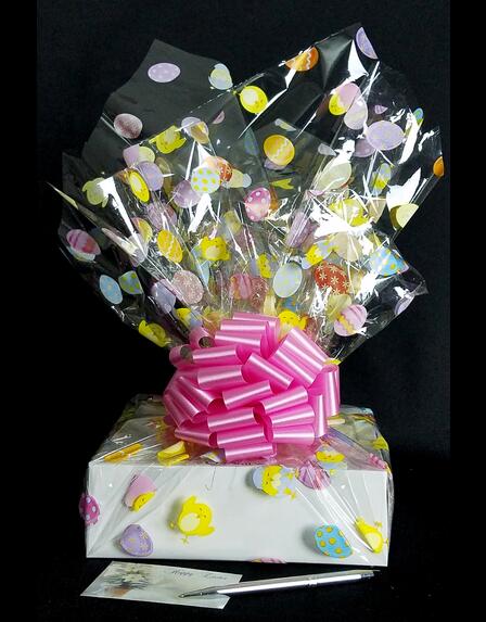 Medium Box - Easter Egg Cellophane - Pink Bow - 18 Cookies and Brownies