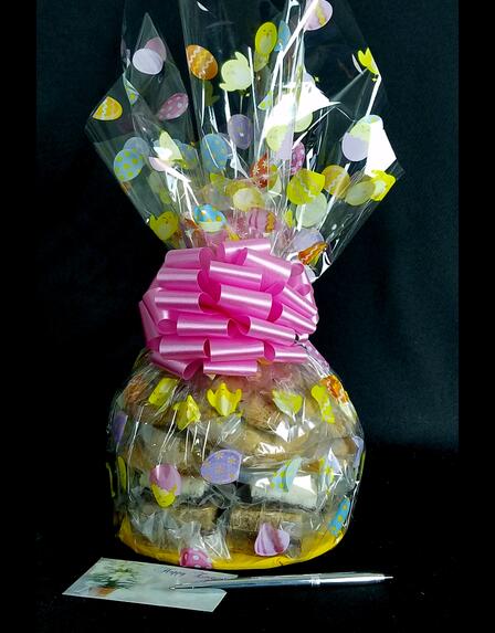 Medium Cellophane - Easter Egg Cellophane - Pink Bow - 24 Cookies and Brownies