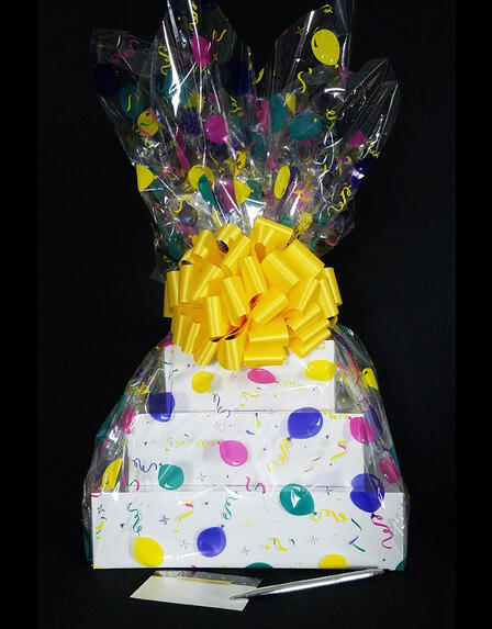 Super Tower - Balloon Cellophane - Yellow Bow - 72 Cookies and Brownies