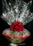 Super Basket - Holly & Berries Cellophane - Red Bow - 60 Cookies and Brownies
