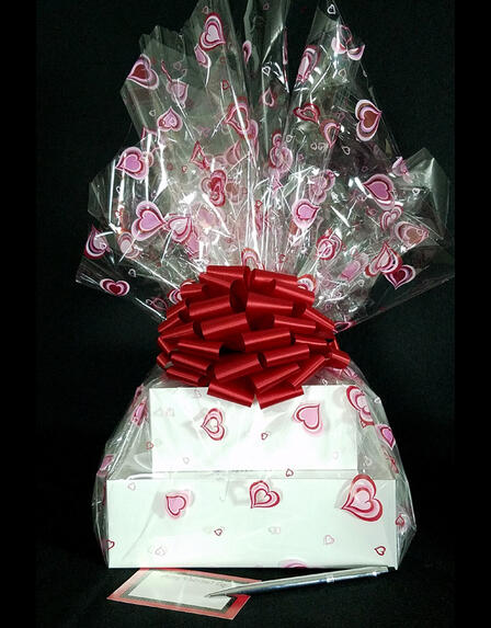 Large Tower - Heart Cellophane - Red Bow - 36 Cookies and Brownies