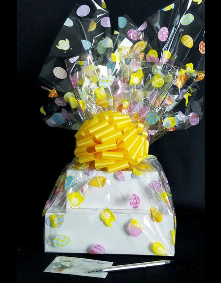 Large Tower - Easter Egg Cellophane - Yellow Bow - 36 Cookies and Brownies