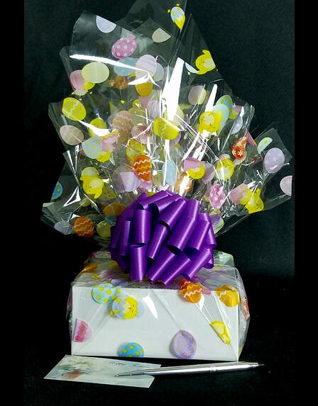 Small Box - Easter Egg Cellophane - Purple Bow - 12 Cookies and Brownies